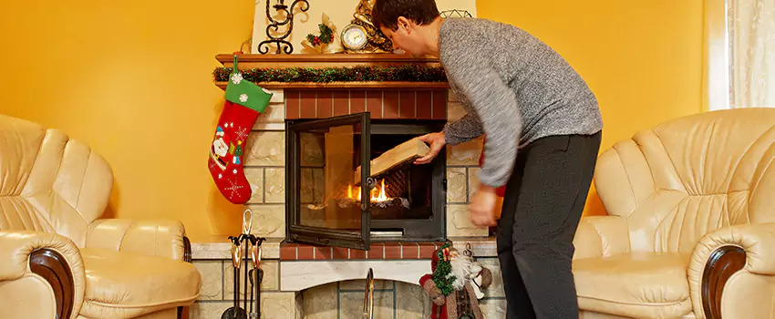 Rusted Metal Fireplace Restoration in Bell, California